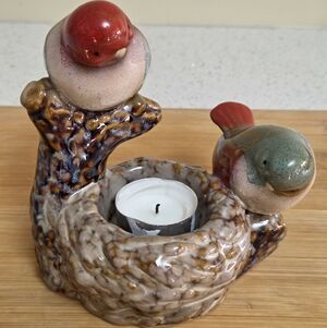 New Ceramic Bird Candle Holder - Multicolor